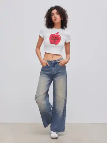 Cider Denim Low Rise Solid Washed Jeans