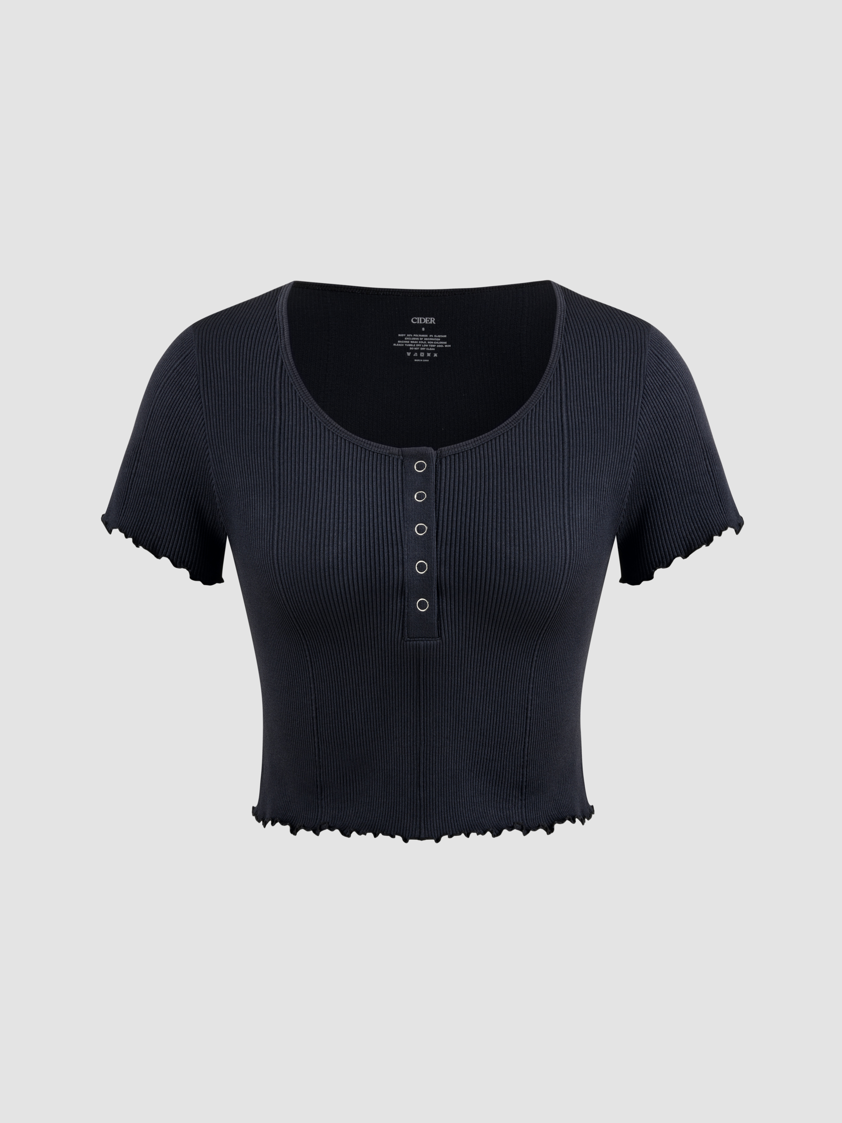 さらに100円引き◆WOOALONG◆Signature collar button crop top Crop Cardigan with Buttons - Korean Women's Fashion | LEWKIN