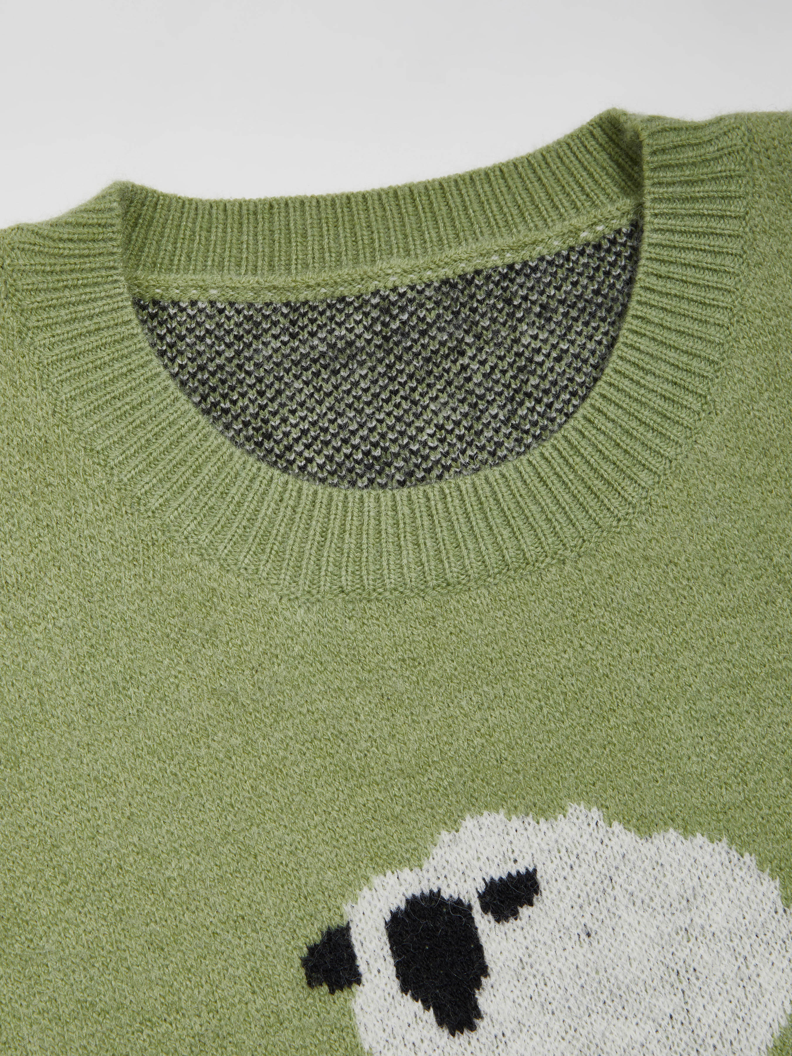 Knit Fabric Knit Round Neckline Sheep Long Sleeve Sweater