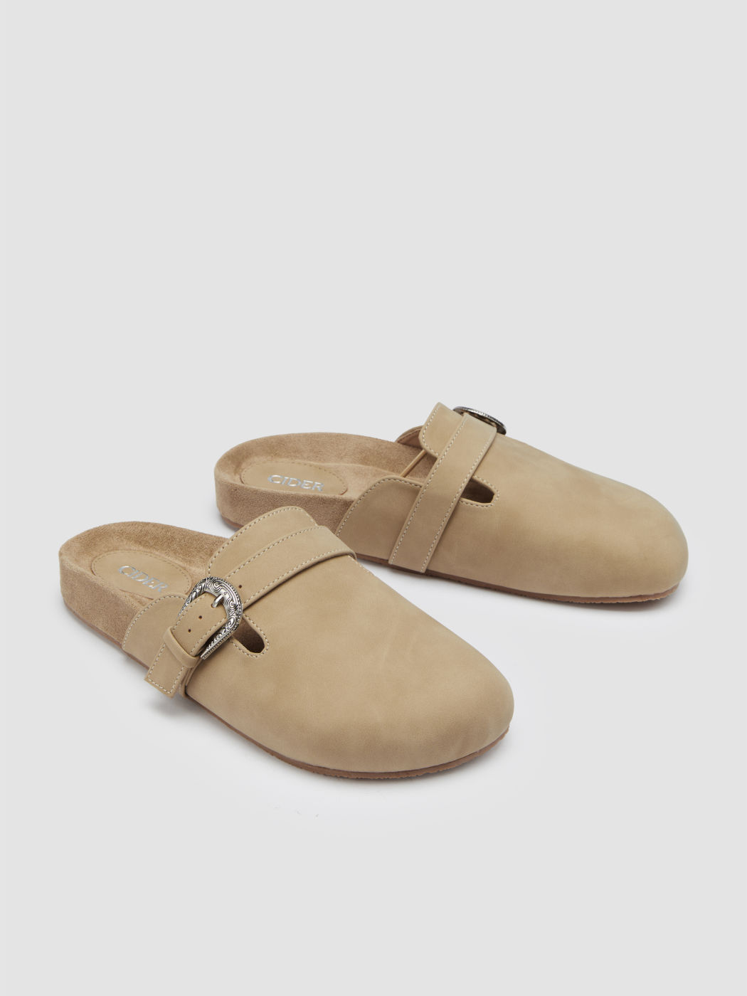 BUCKLE MULE FLATS
