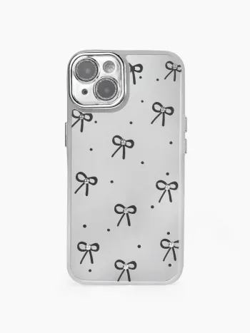 Coque de téléphone avec nœud et pois