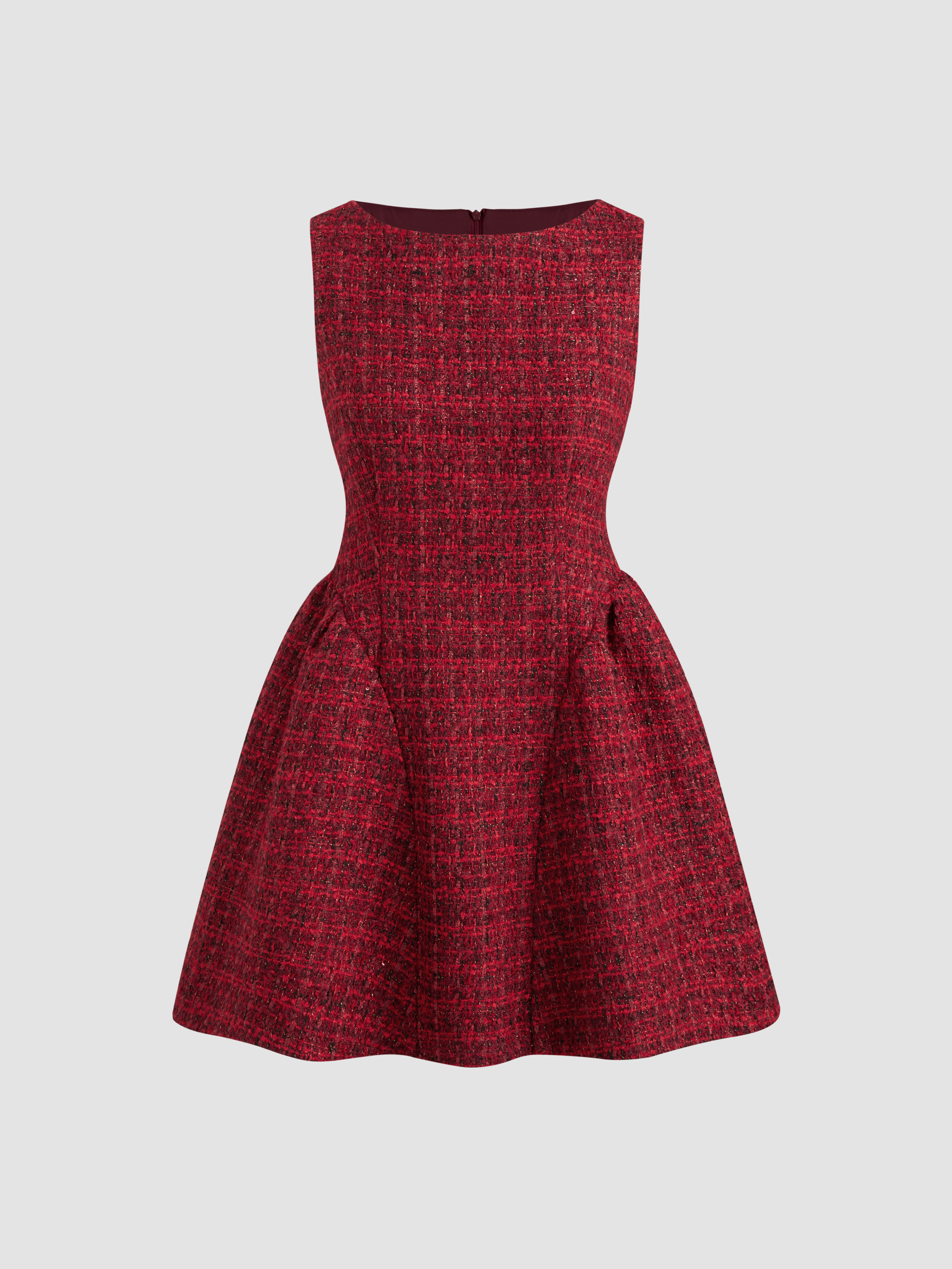ワンピース sheller sheer x tweed ruffle mini dress sheller sheer x tweed ruffle mini dress
