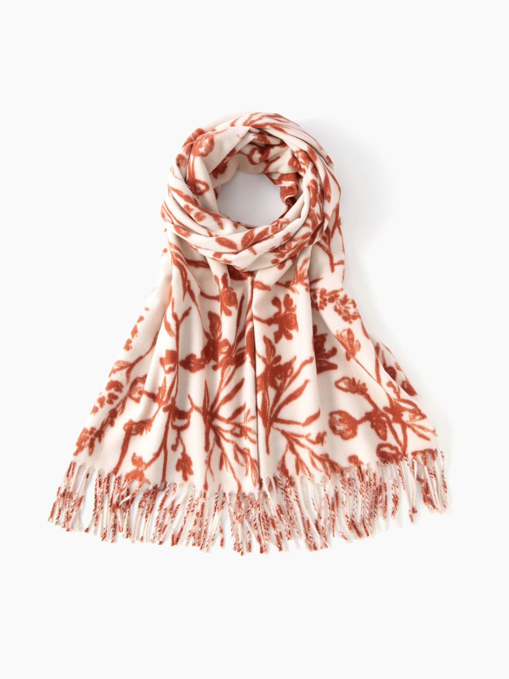 FLORAL TASSEL SCARF