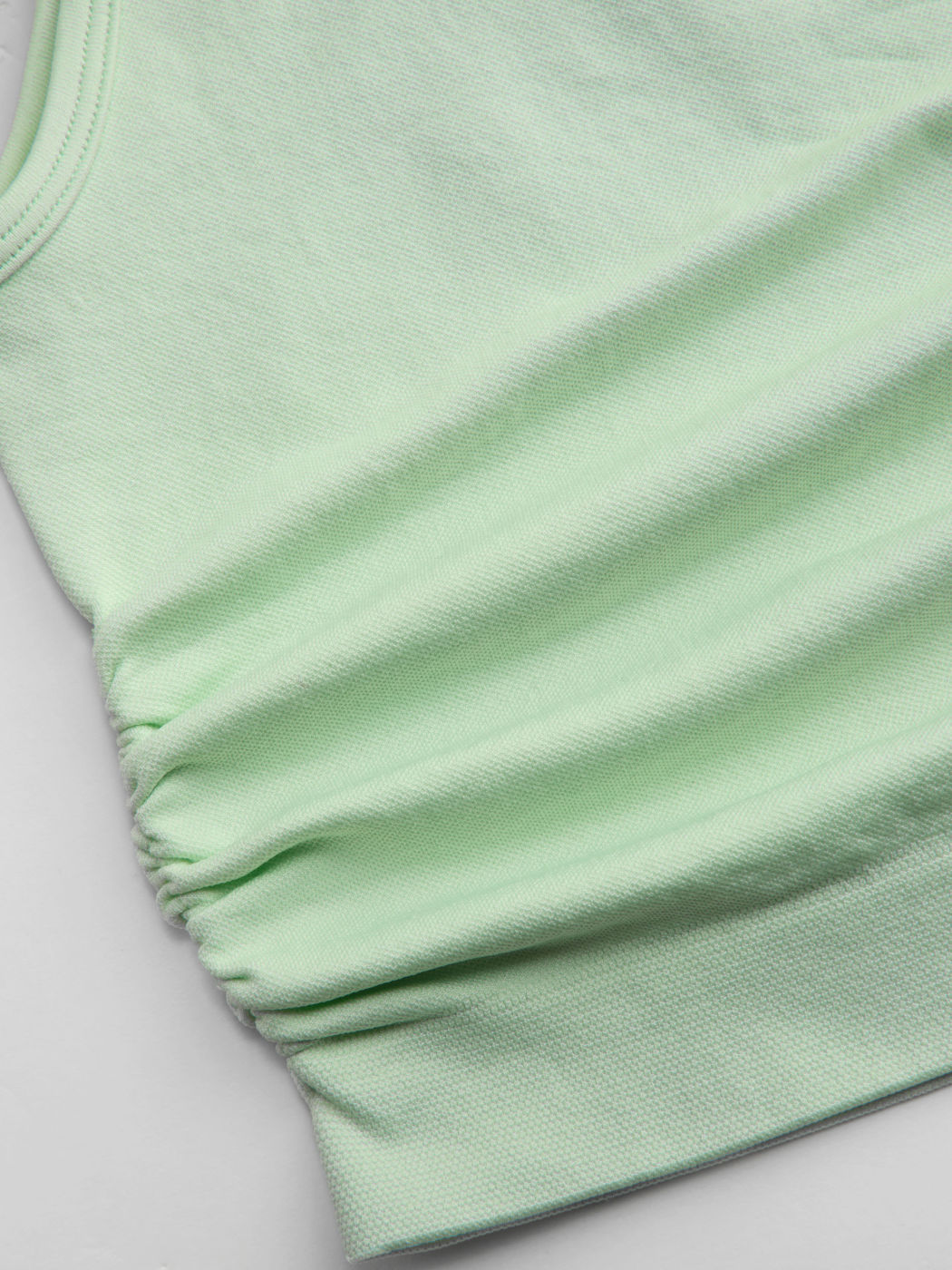 Seamless Square Neck Solid Ruched Crop Tank Top