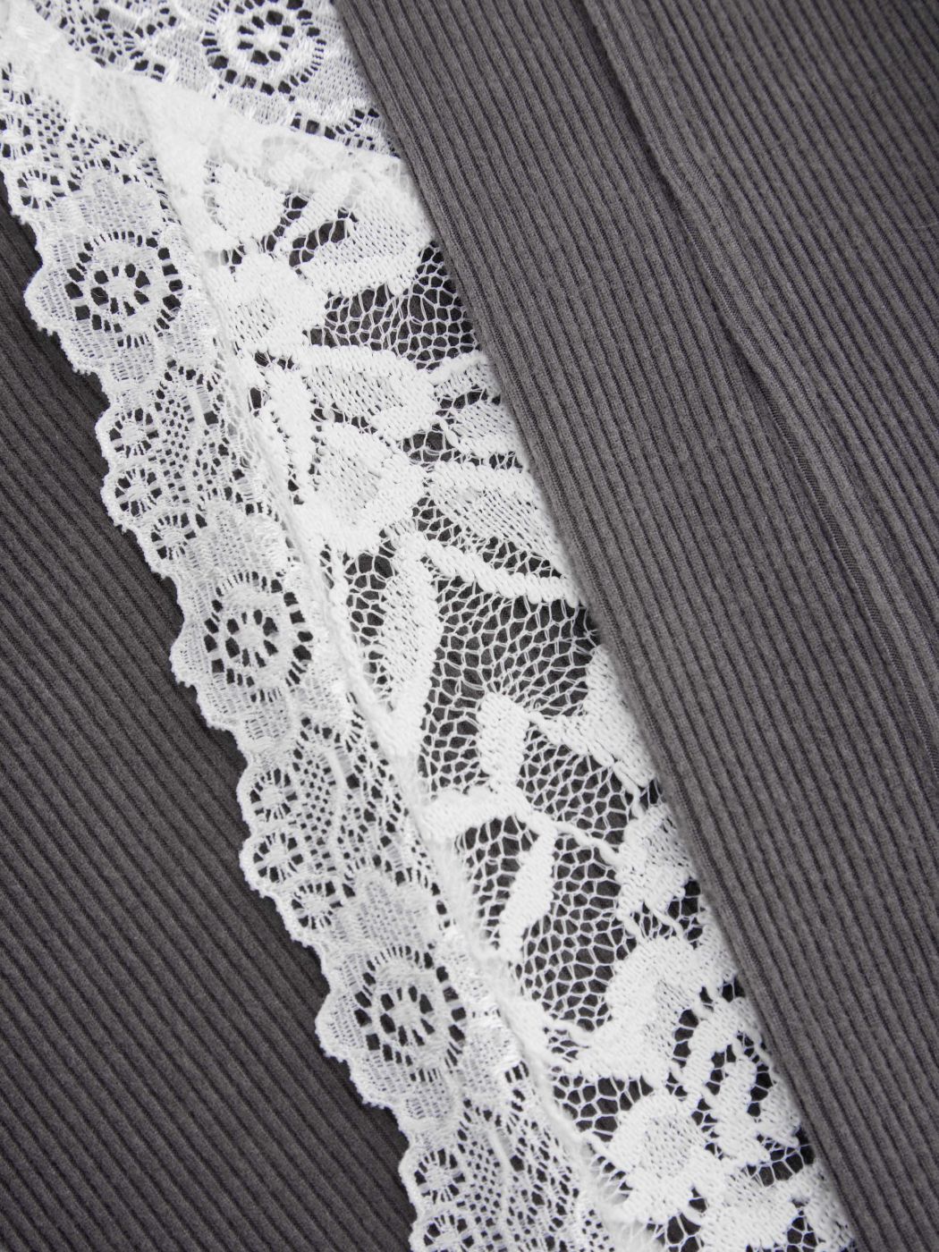 Rib Halter Neckline Lace Corset Zipper Hoodie Curve & Plus