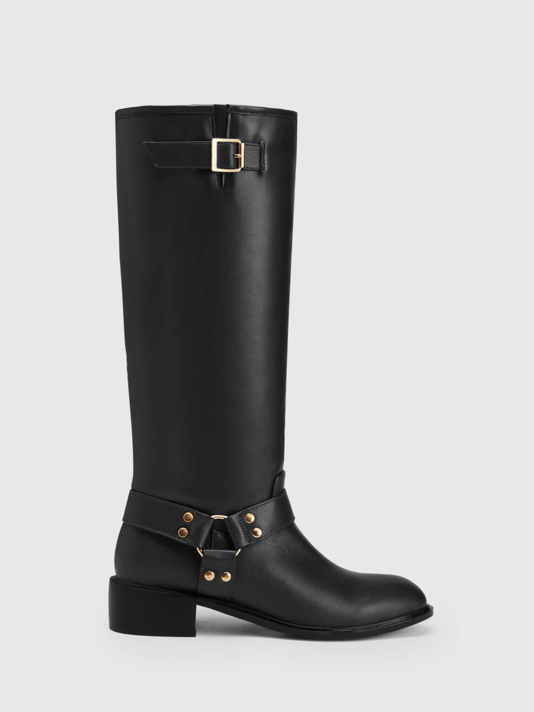 BUCKLE CHUNKY KNEE HIGH BOOTS For École Décontracté quotidien