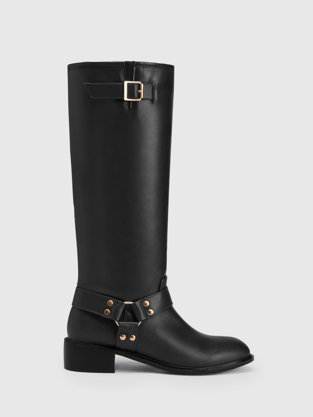 Chunky Kniehohe Stiefel mit Schnalle