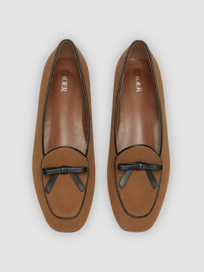 BOWKNOT SUEDE FLATS For Coffee Shop Daily Casual Date School Work