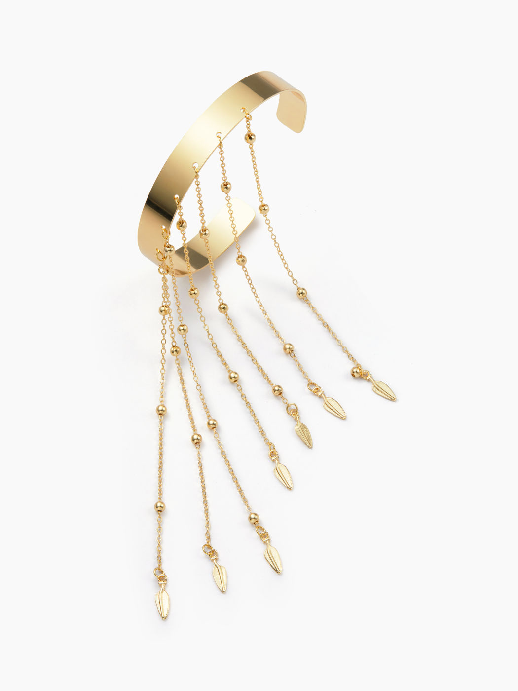 LEAF CHAIN TASSEL ARM CUFF