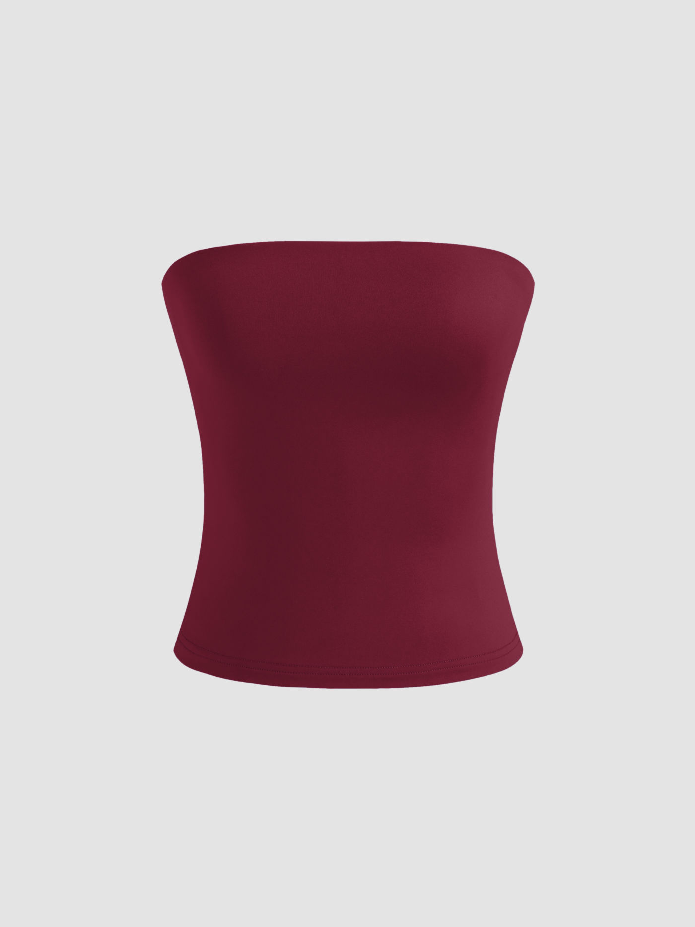 Contour Double Layered Strapless Solid Tube Top