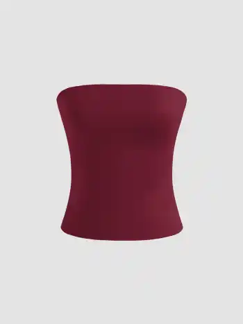 Contour Double Layered Strapless Solid Tube Top