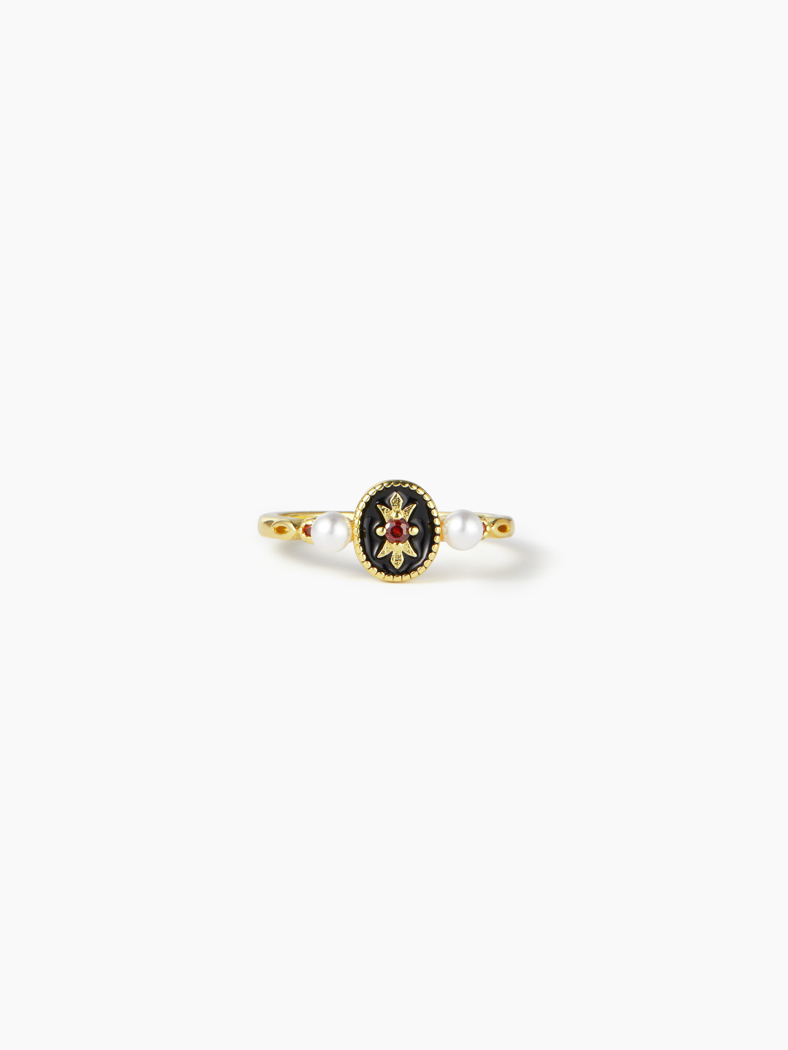 FAUX PEARL OVAL RING