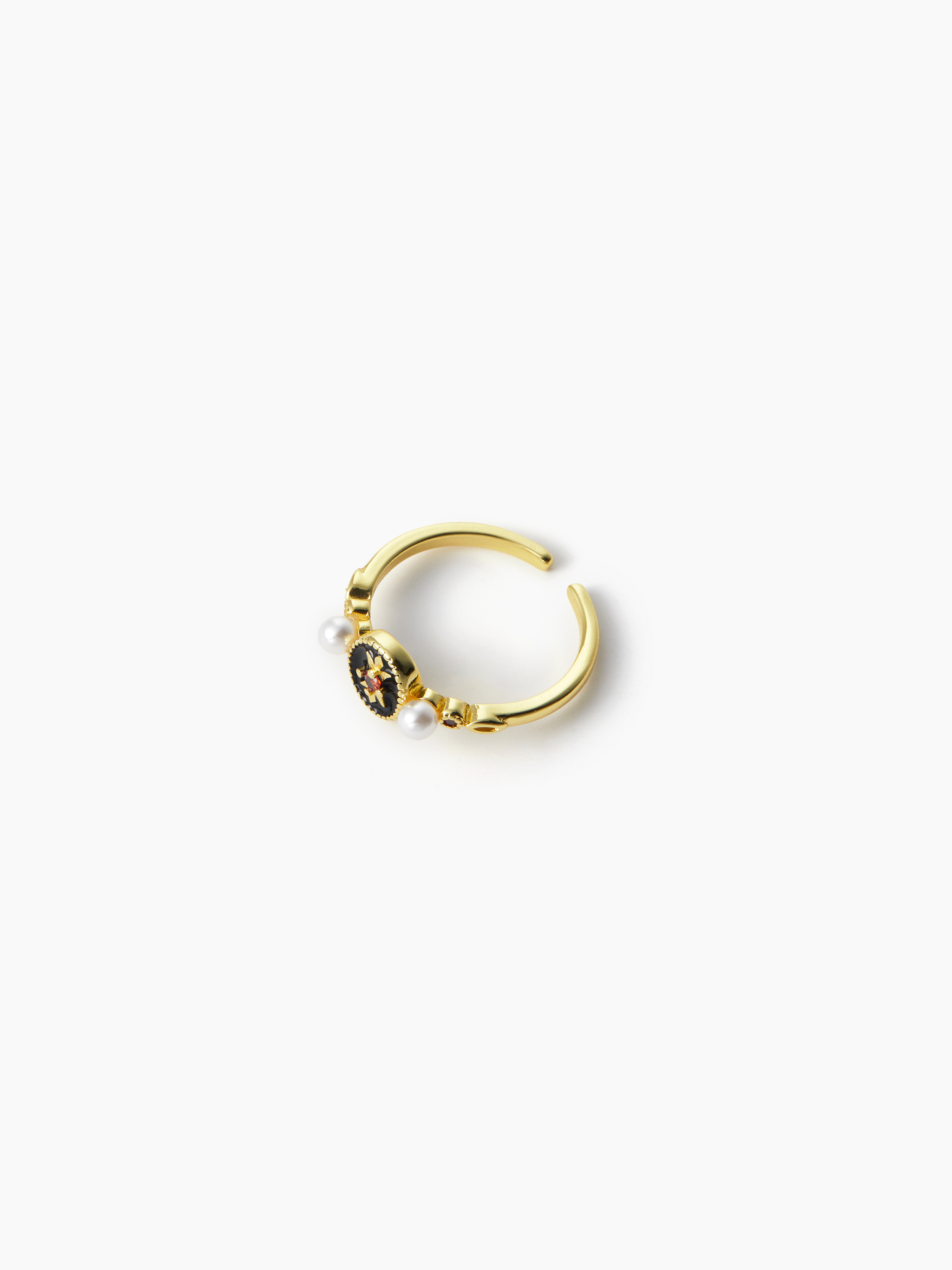 FAUX PEARL OVAL RING