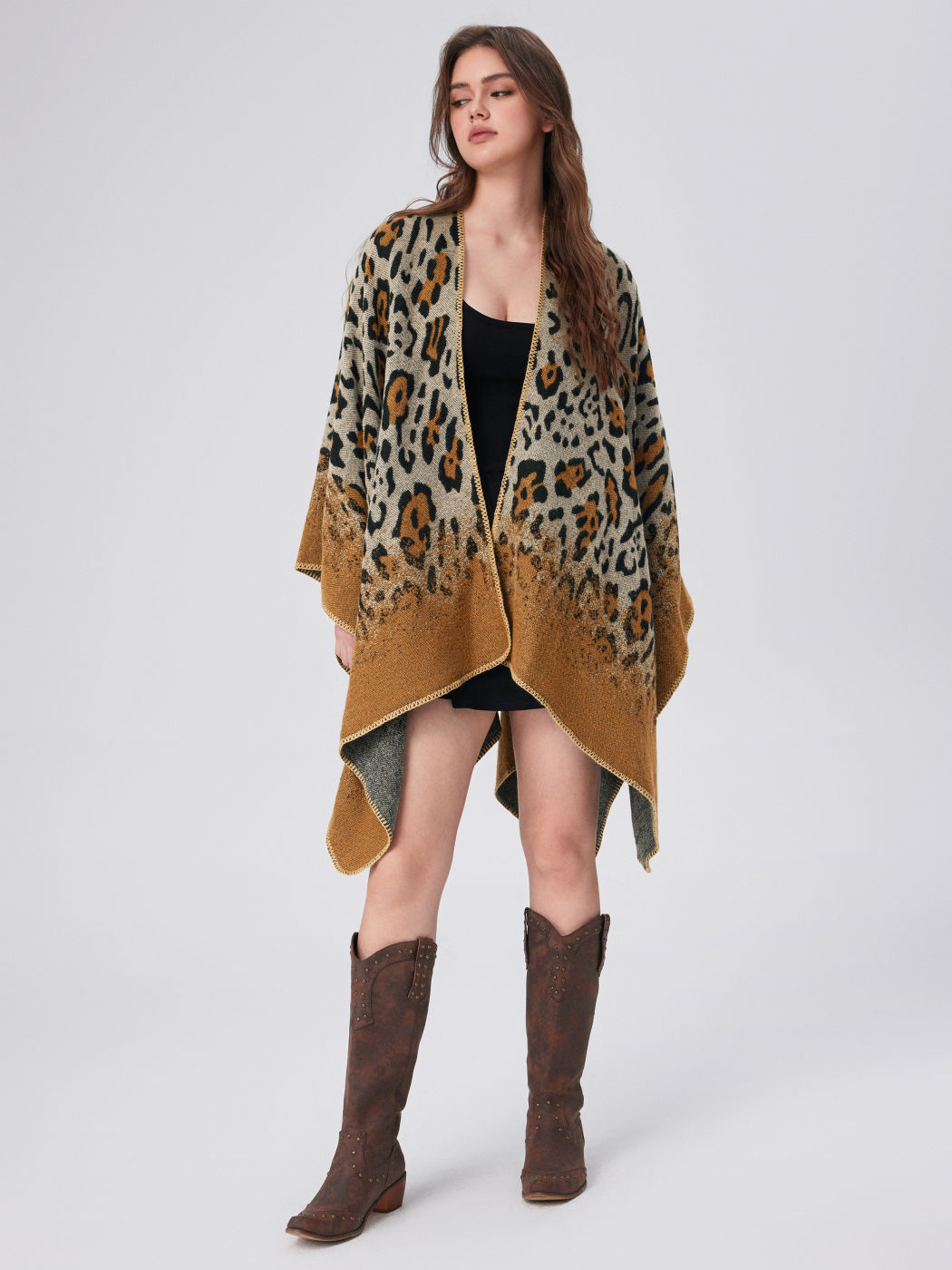 Leopardenmuster Warmer Schal
