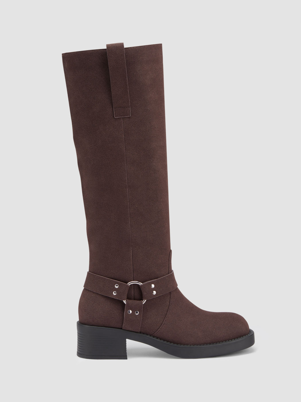 Schnallen Distressed Kniehohe Stiefel