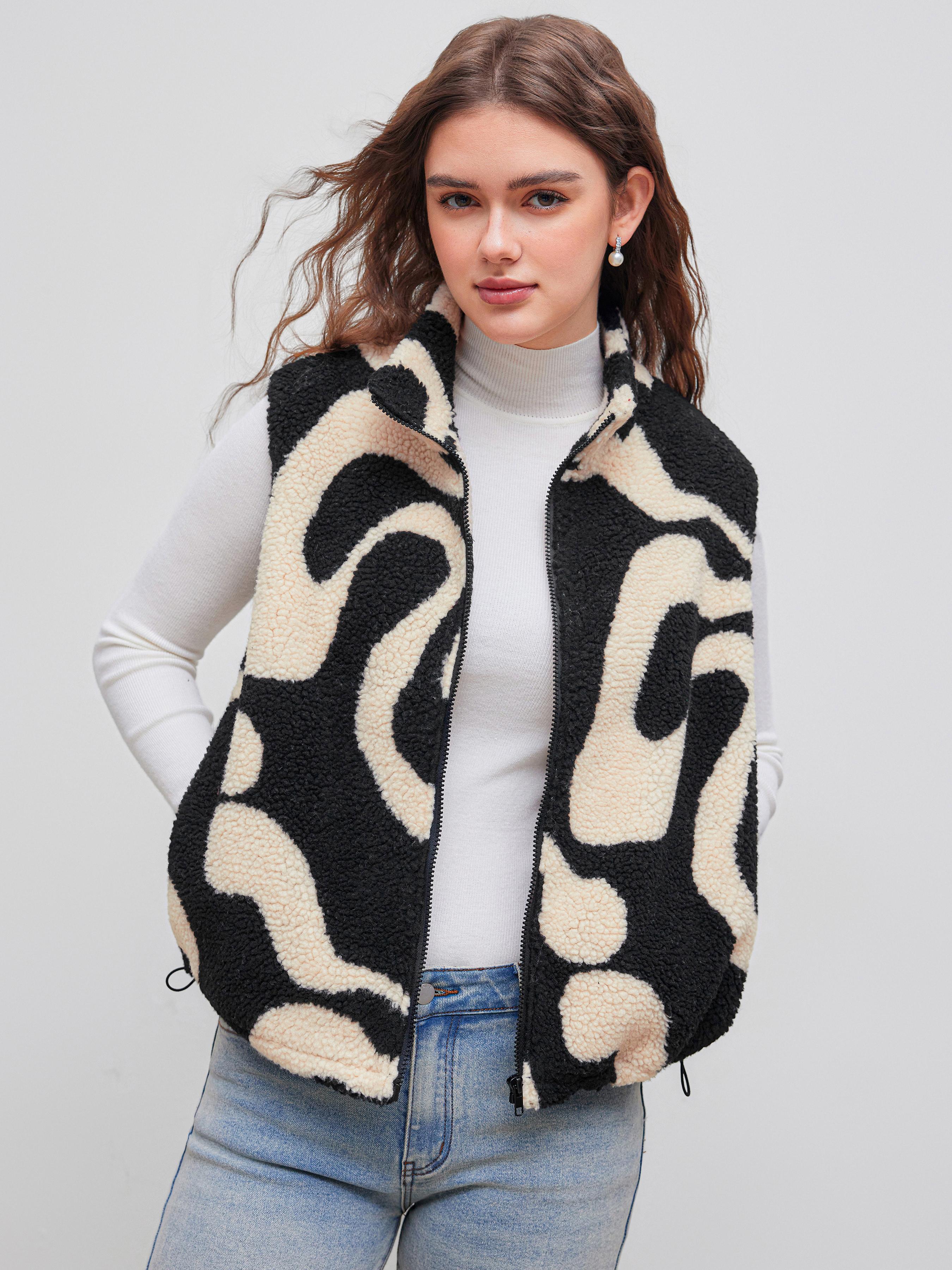 国内配送★Cider★レオパード フリースパーカー RAZZIS ファーパーカー メンズ ボアパーカー ラズ Leopard Zip
