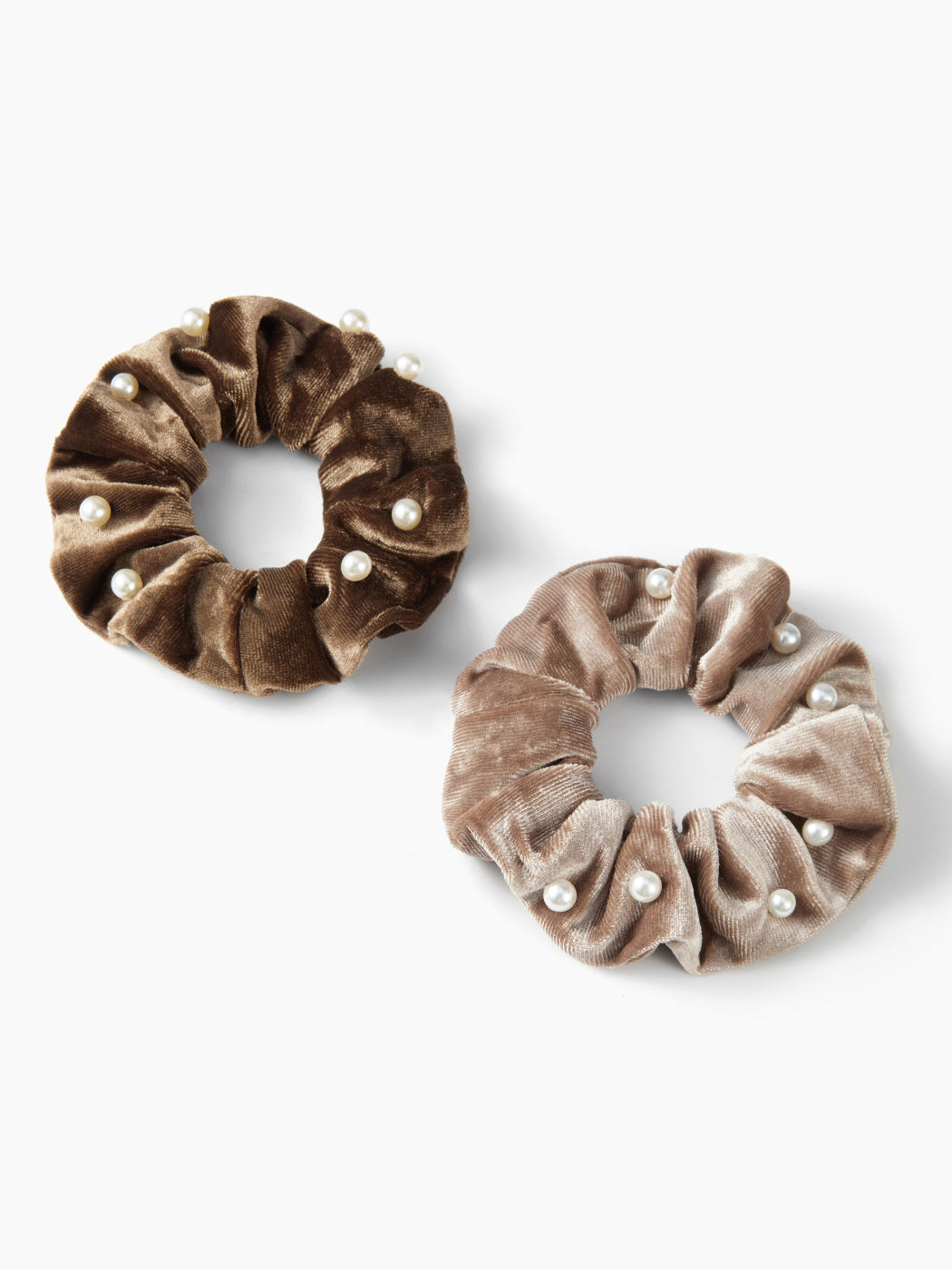 2PCS FAUX PEARL VELVET SCRUNCHIES