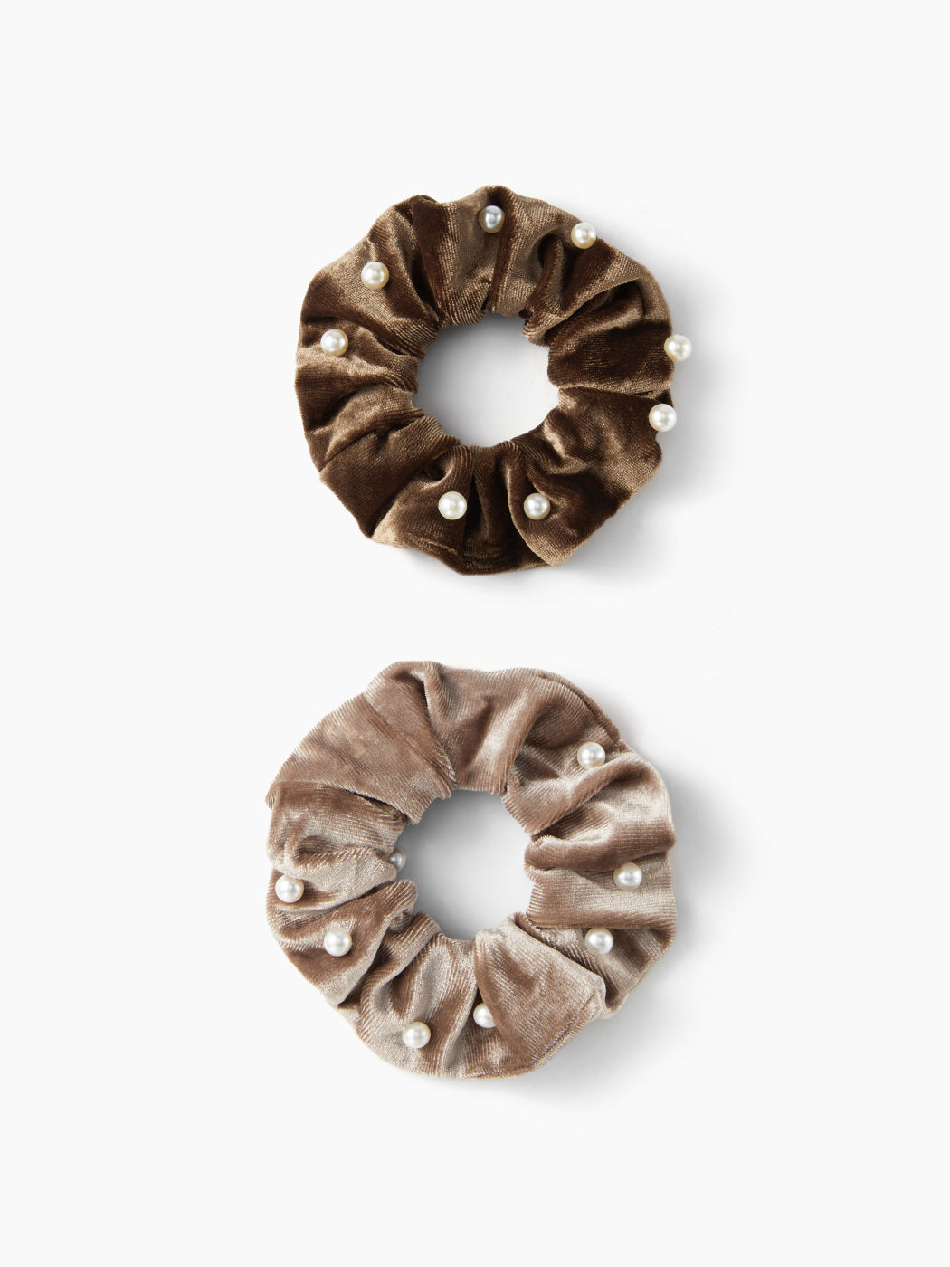 2PCS FAUX PEARL VELVET SCRUNCHIES