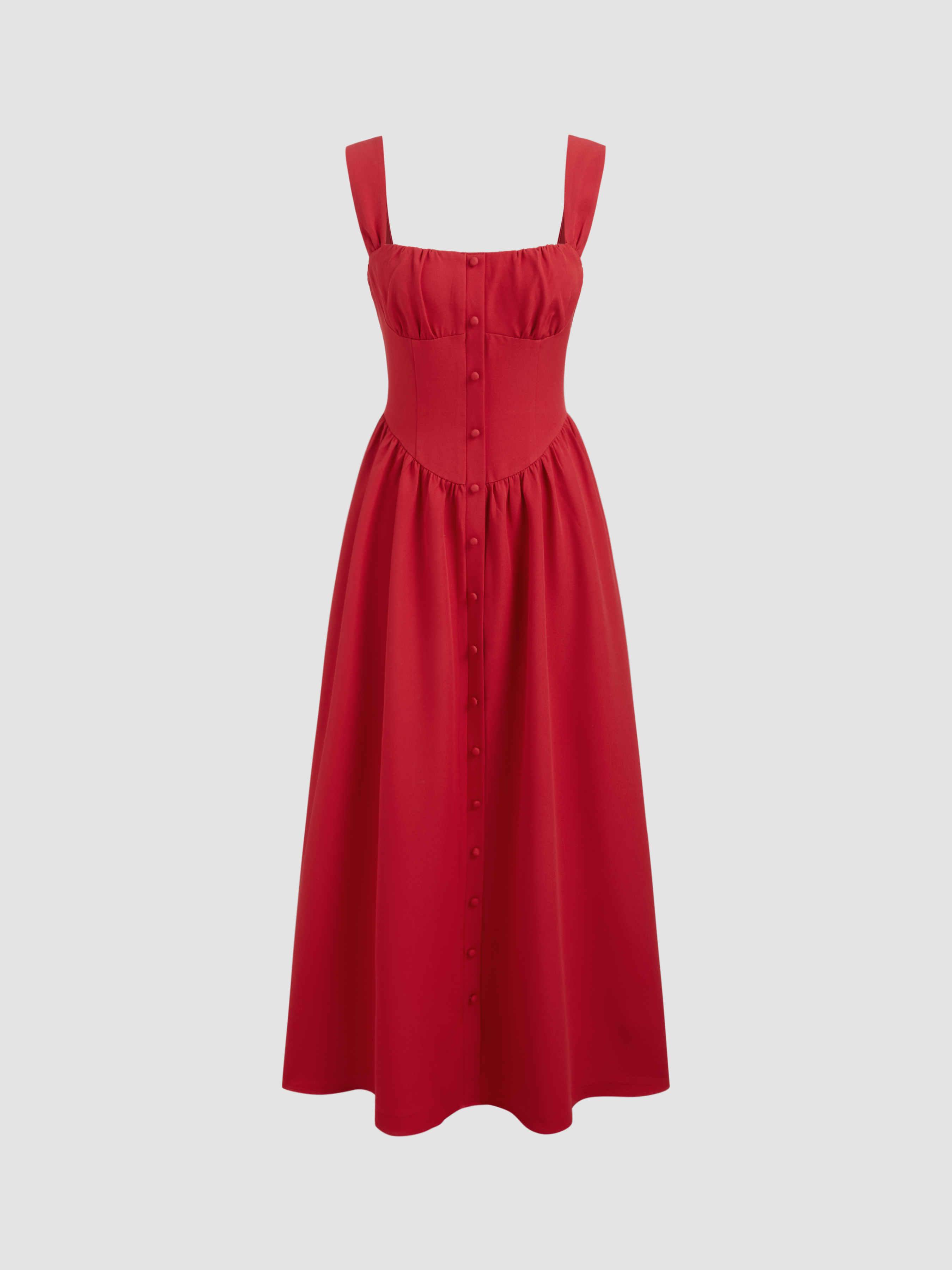 Square Collar Empire Waist Ruffle Tiered Printed Maxi Vacation Dress main image 0