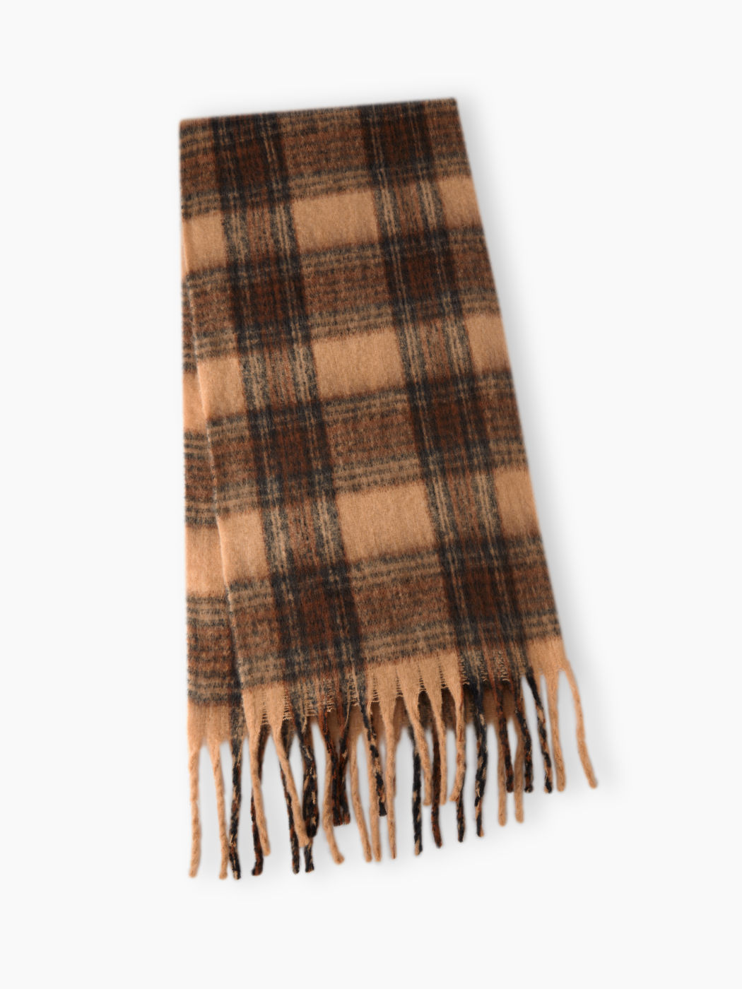 PLAID TASSEL SCARF