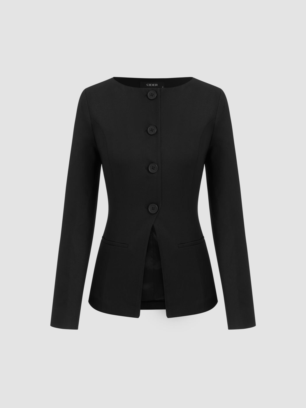 Boat Neck Split Blazer