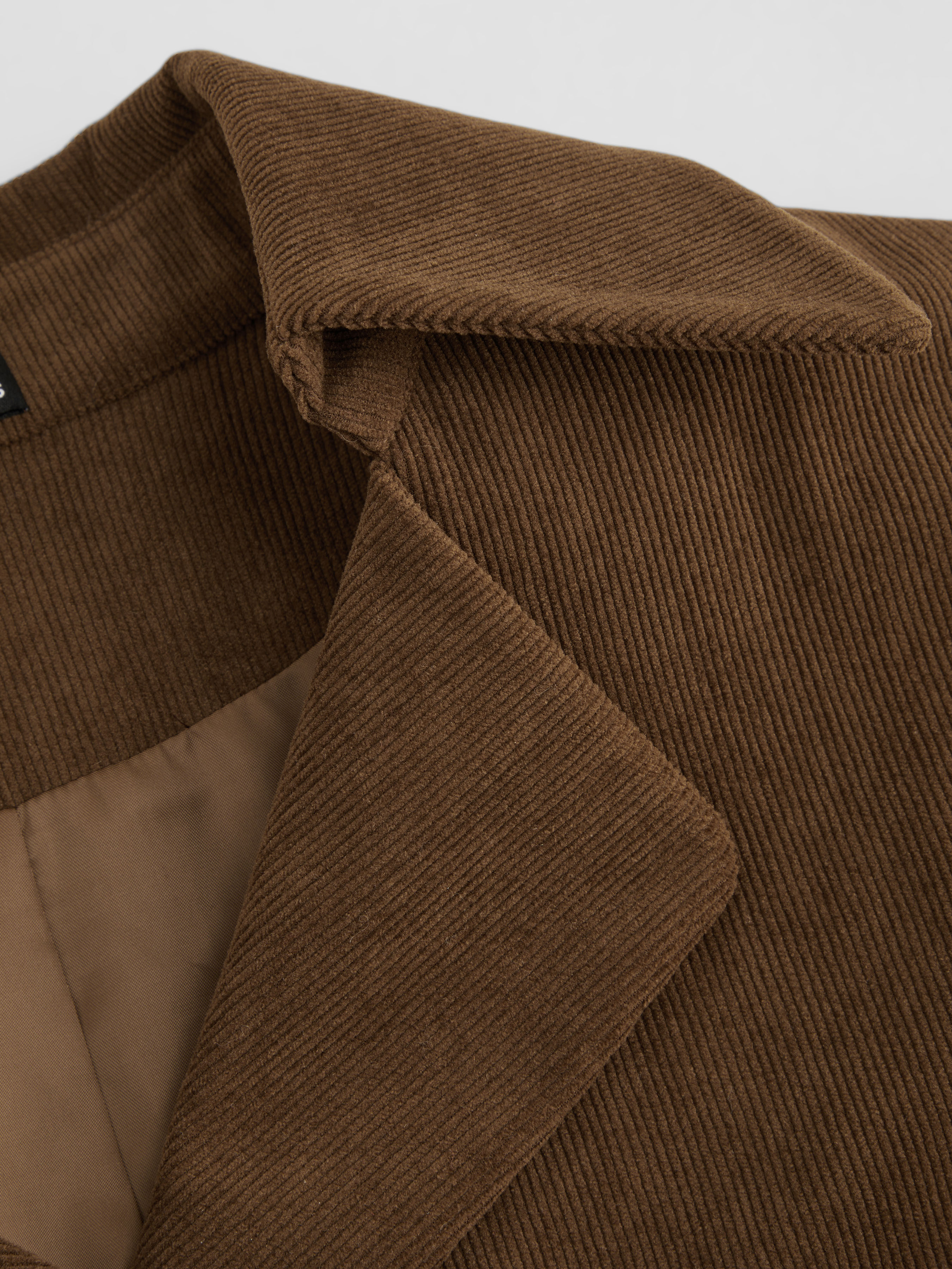 Corduroy Double Breasted Jacket With Belt