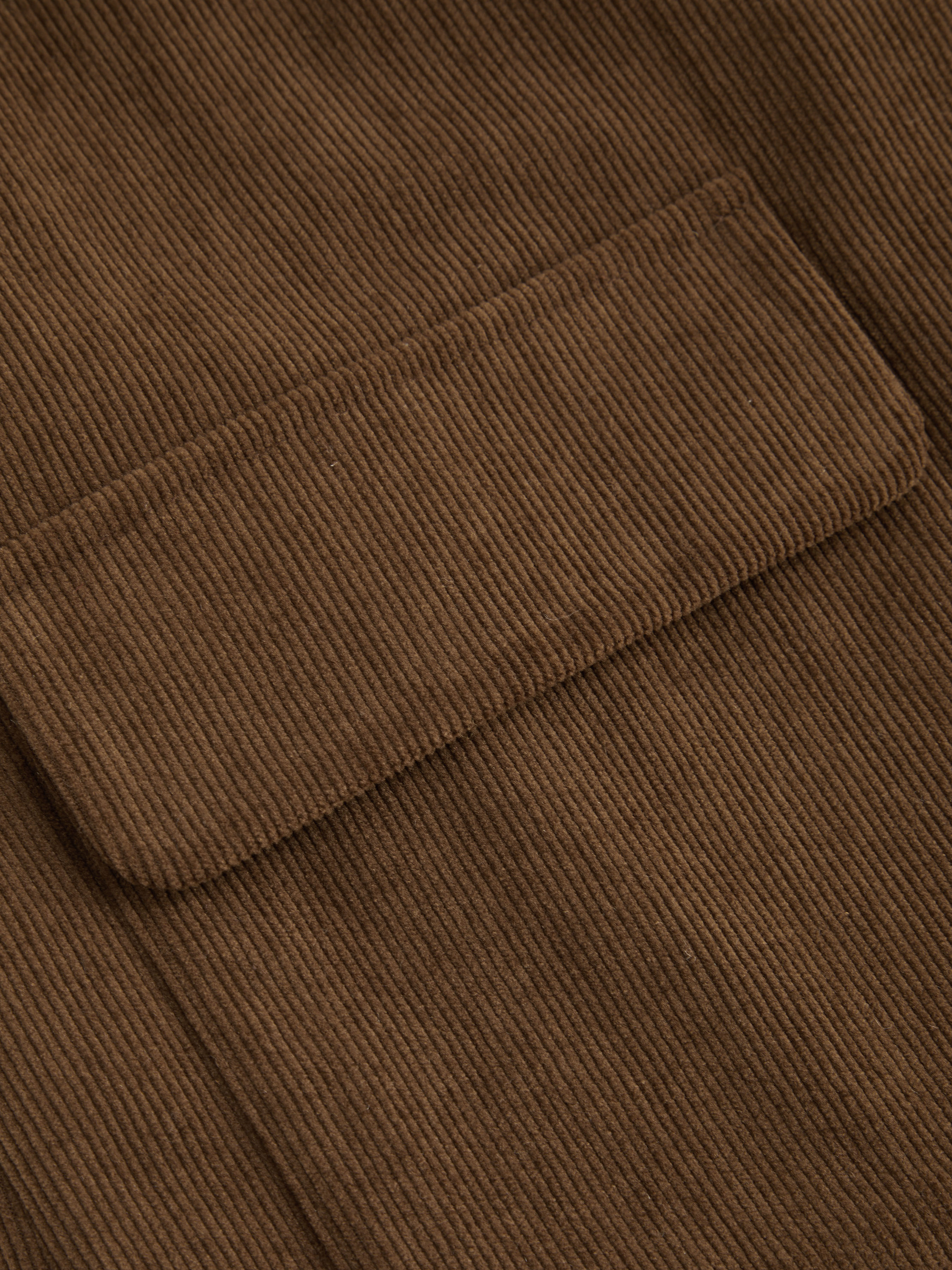 Corduroy Double Breasted Jacket With Belt