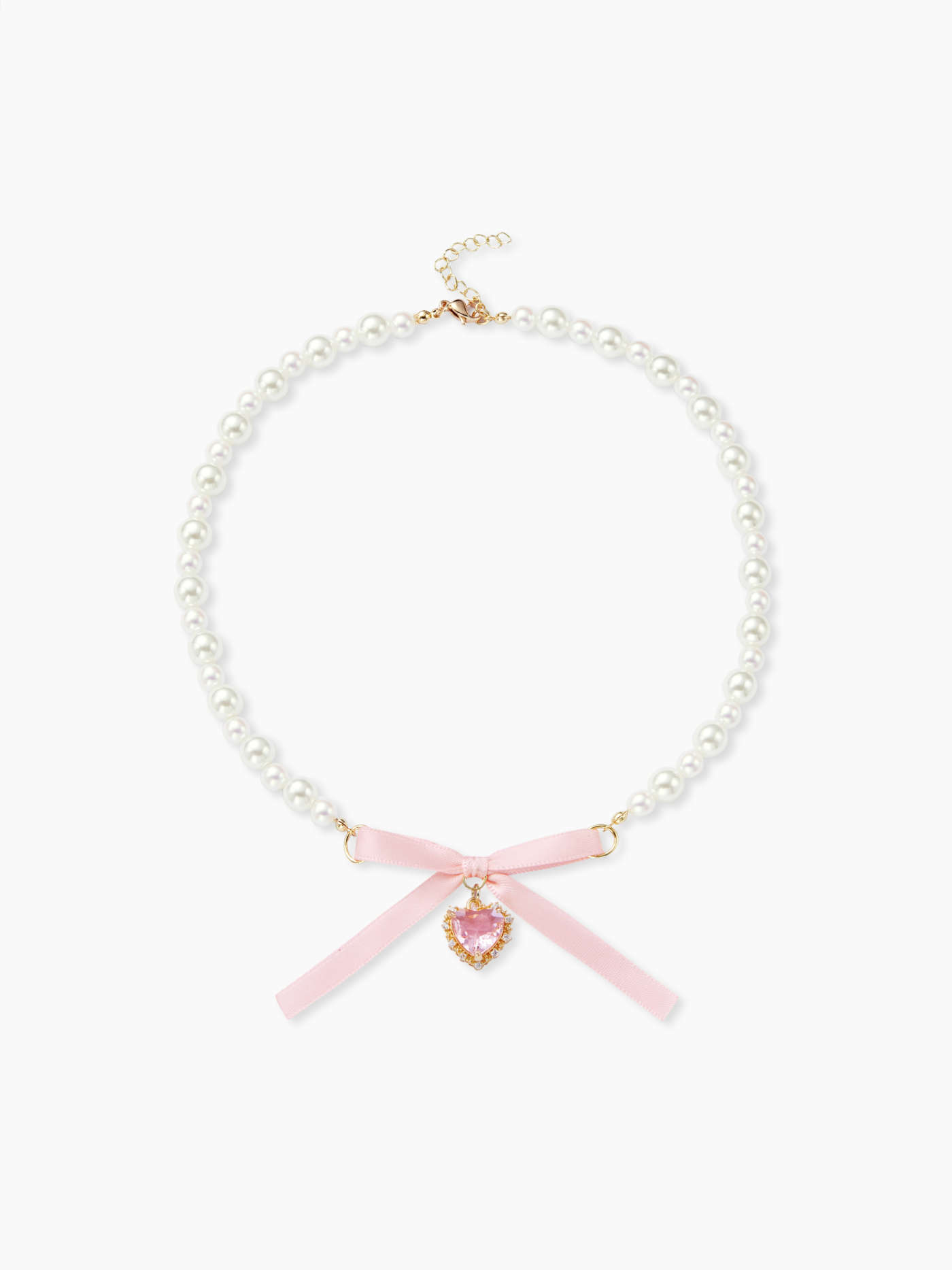 ABS BOWKNOT & HEART FAUX PEARL PENDANT NECKLACE For Date Party/Clubbing