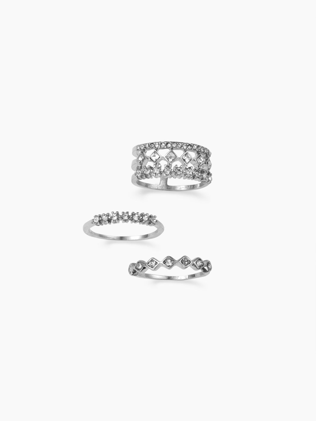 3PCS RHINESTONE DECOR RING SET