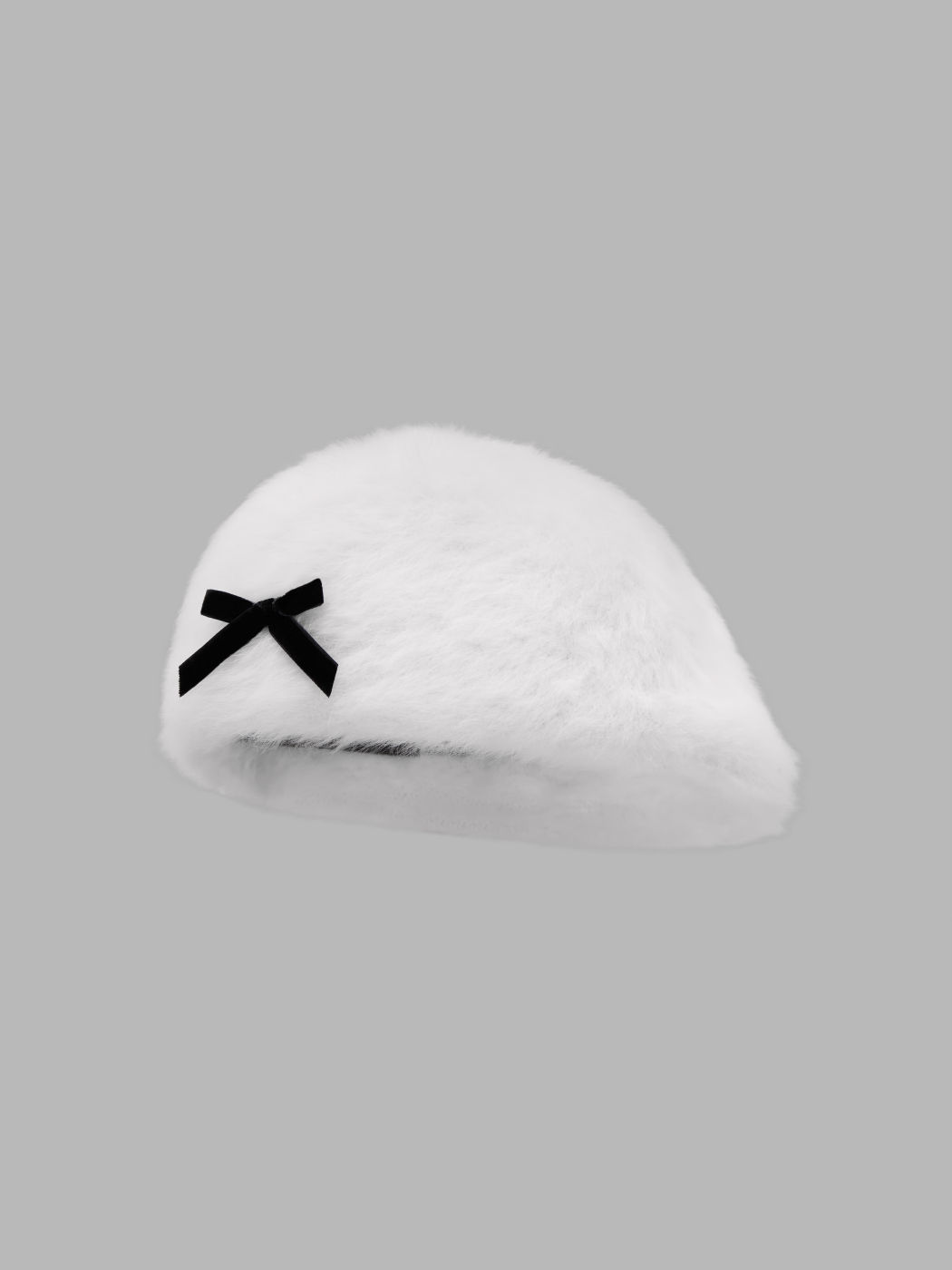 BOWKNOT FUZZY BERET HAT