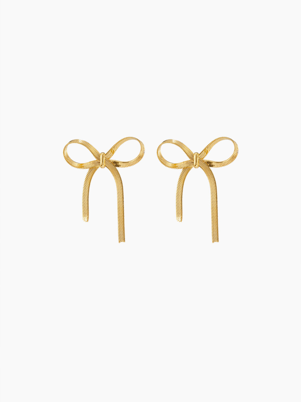 18K GOLD PLATED STAINLESS STEEL BOWKNOT STUD EARRINGS