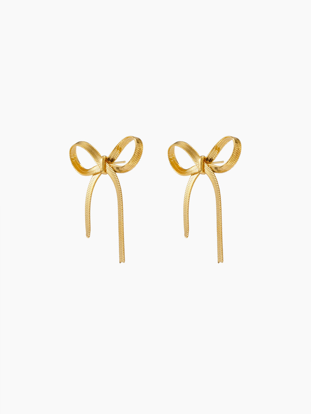 18K GOLD PLATED STAINLESS STEEL BOWKNOT STUD EARRINGS
