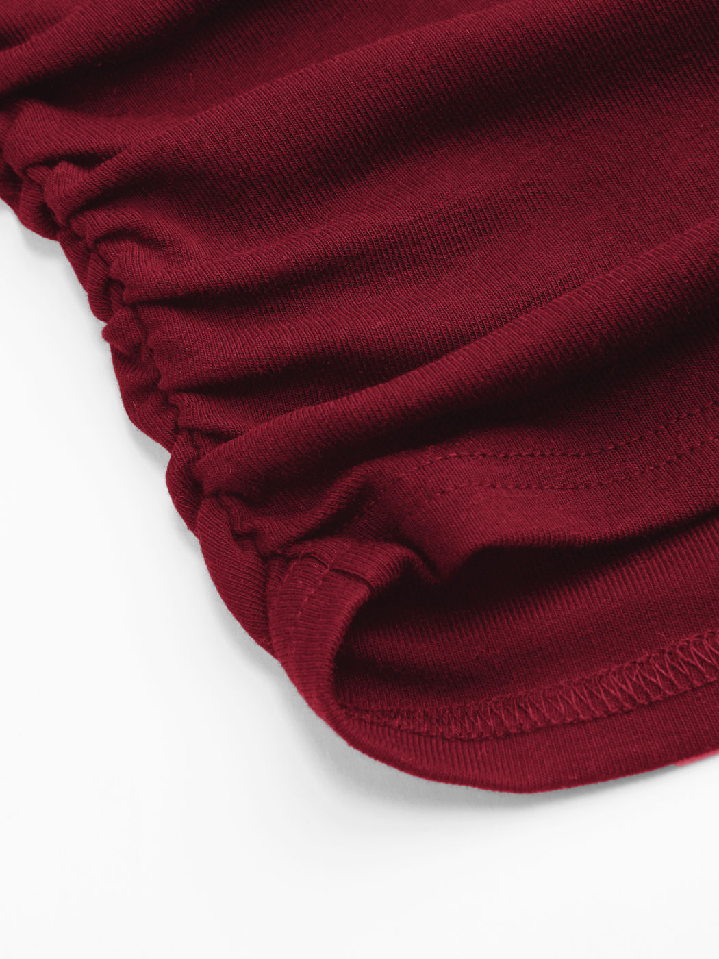 Baumwollmix Bootsausschnitt Solid Rüschen Langarmshirt