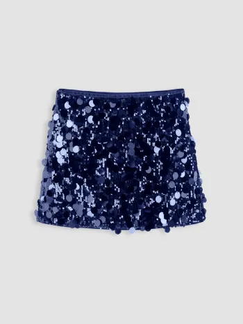 Sequined Mini-Skirt mit Mitteltaille