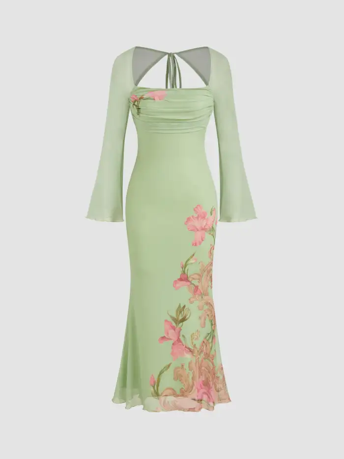 backless midi dress wedding guest Backless Midi Wedding Guest Dress with Cowl Neckline fg4796