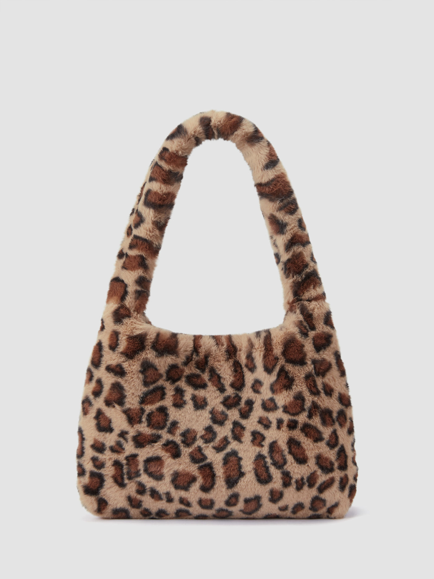 LEOPARD PRINT FUZZY SHOULDER BAG