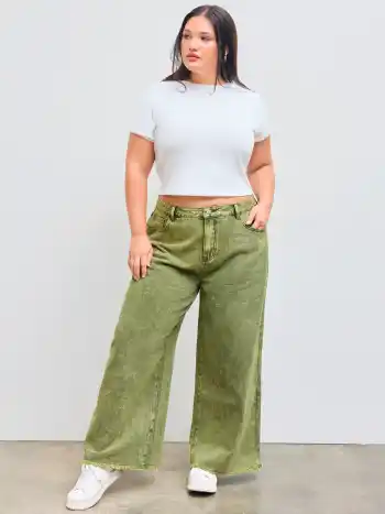 Denim-Taschen Gerade Jeans Kurve & Plus
