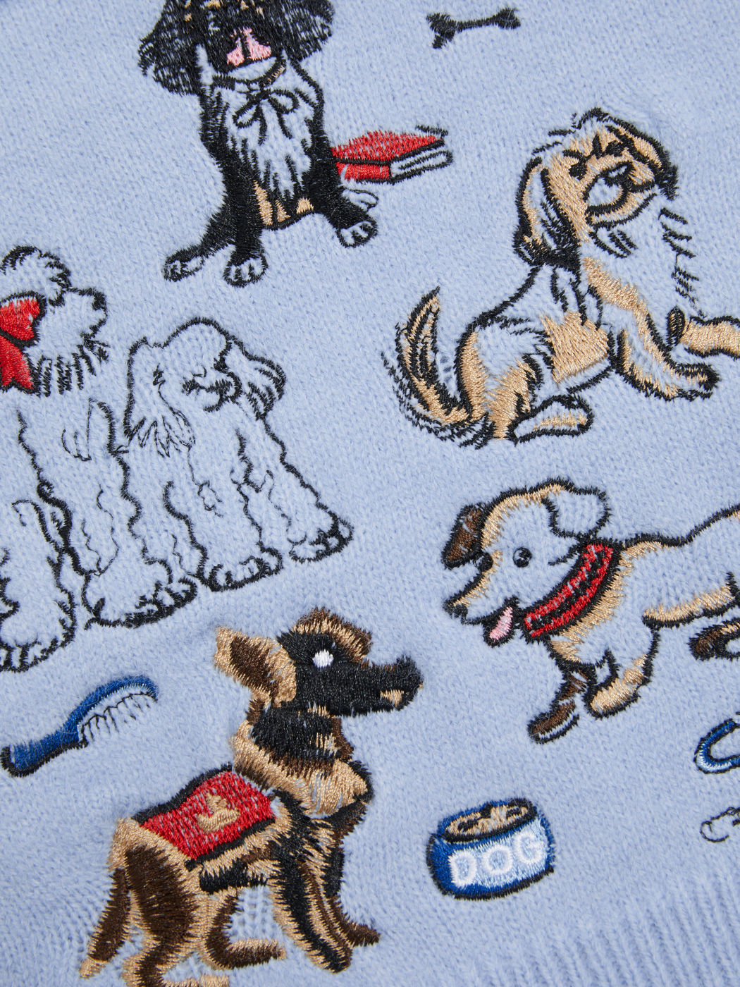 Strickkragen Hund-Embroidered Crop Weste