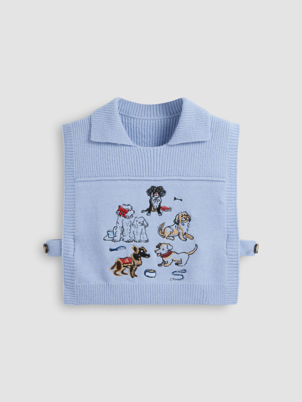 Strickkragen Hund-Embroidered Crop Weste
