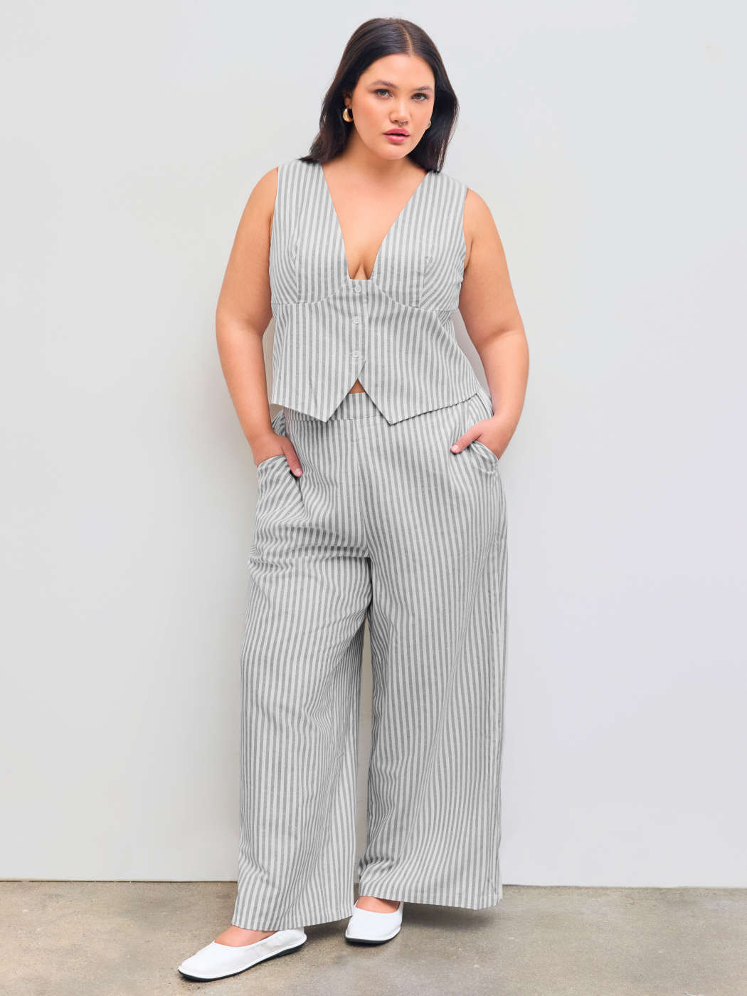 Chaleco Conjunto A Rayas CONJUNTO CHALECO RAYAS AZUL