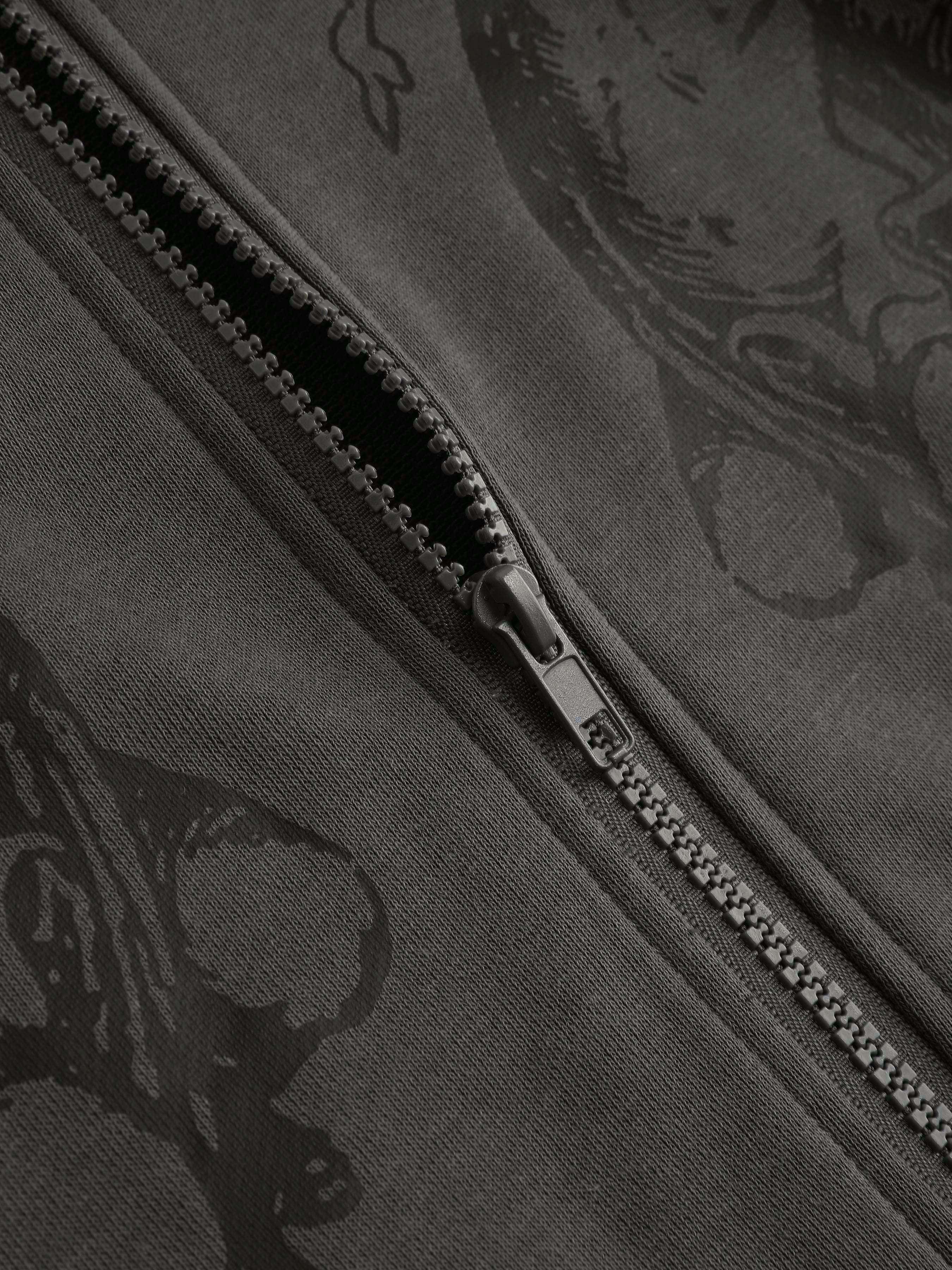 Figure Zipper Up Oversized Hoodie
