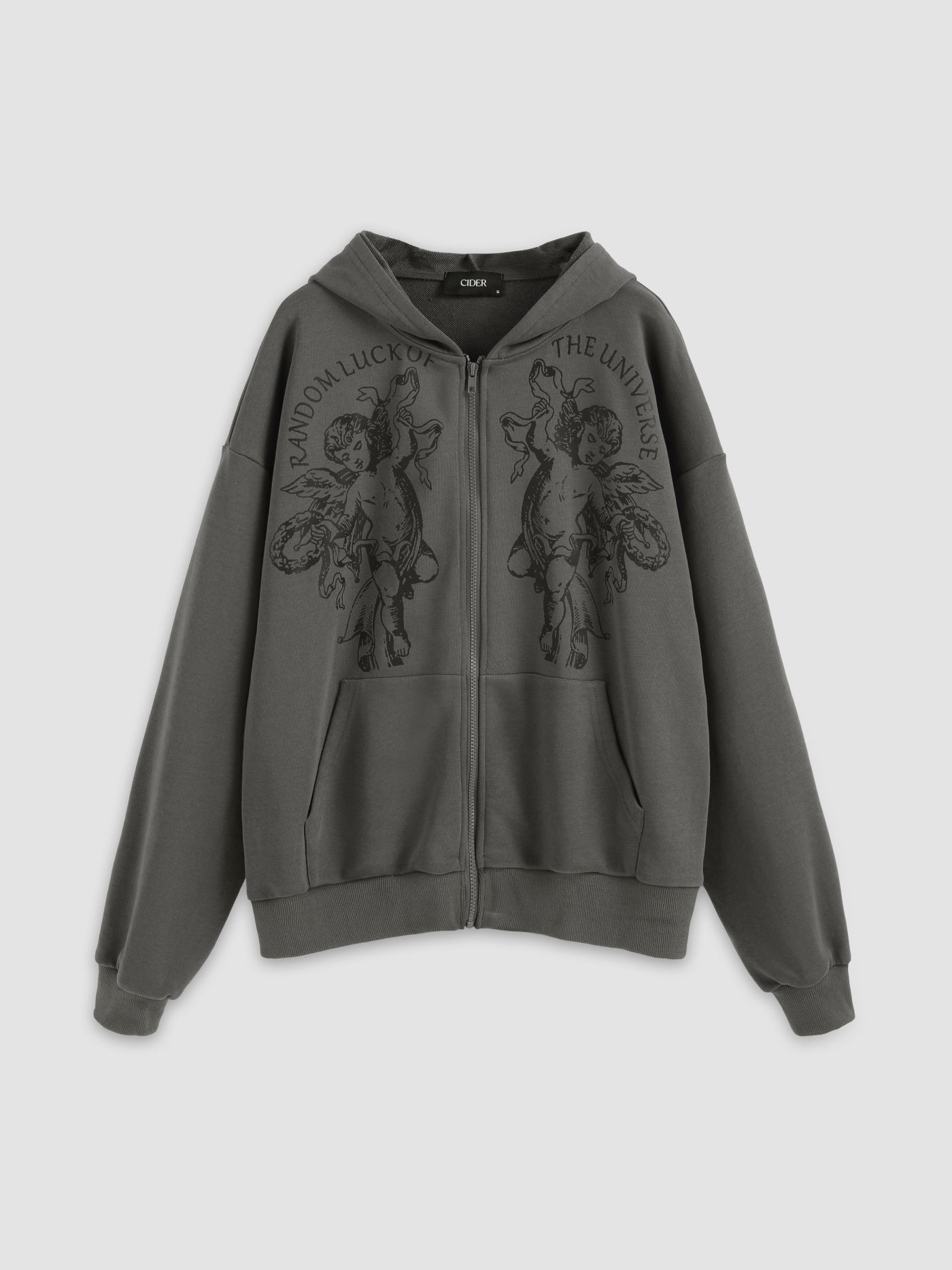 Figure Zipper Up Oversized Hoodie