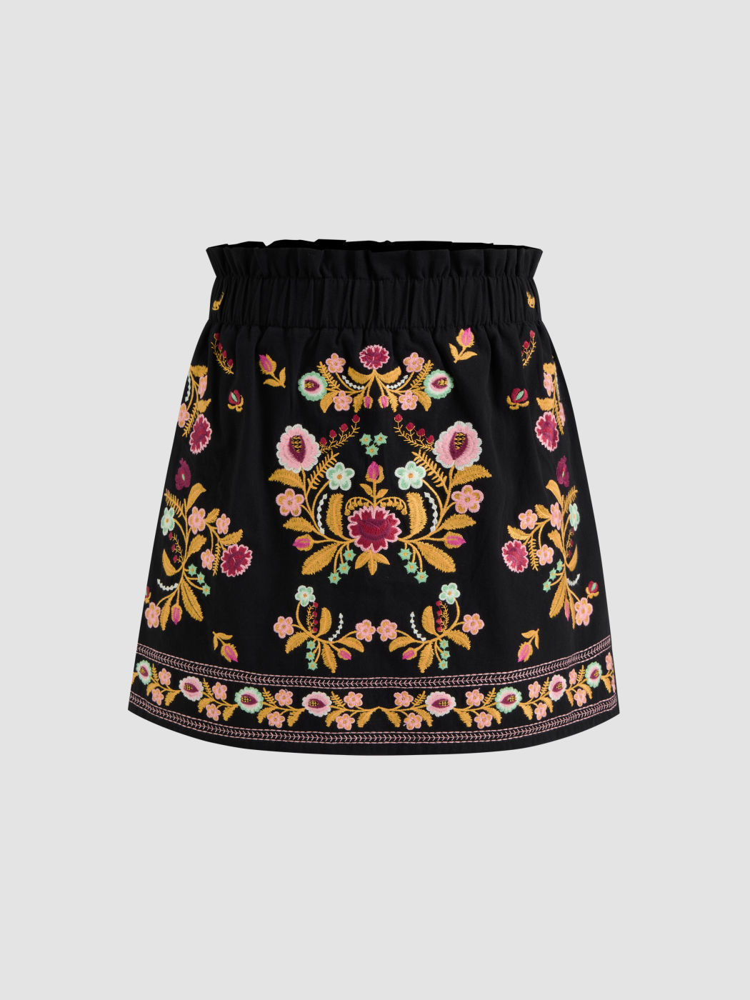 100% Cotton Mid Rise Aztec Elastic Waist Skort
