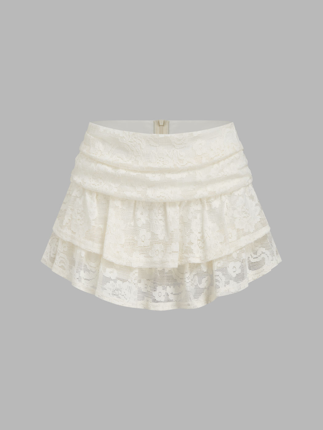 Lace Mid Rise Layered Mini Skirt