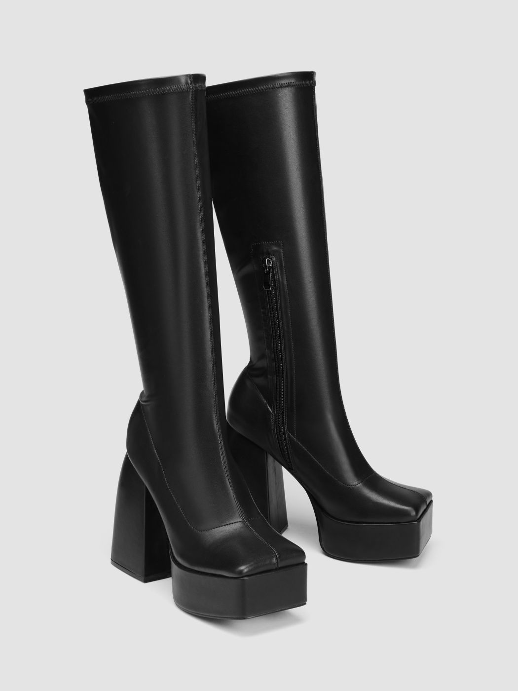 CHUNKY HEEL KNEE HIGH BOOTS
