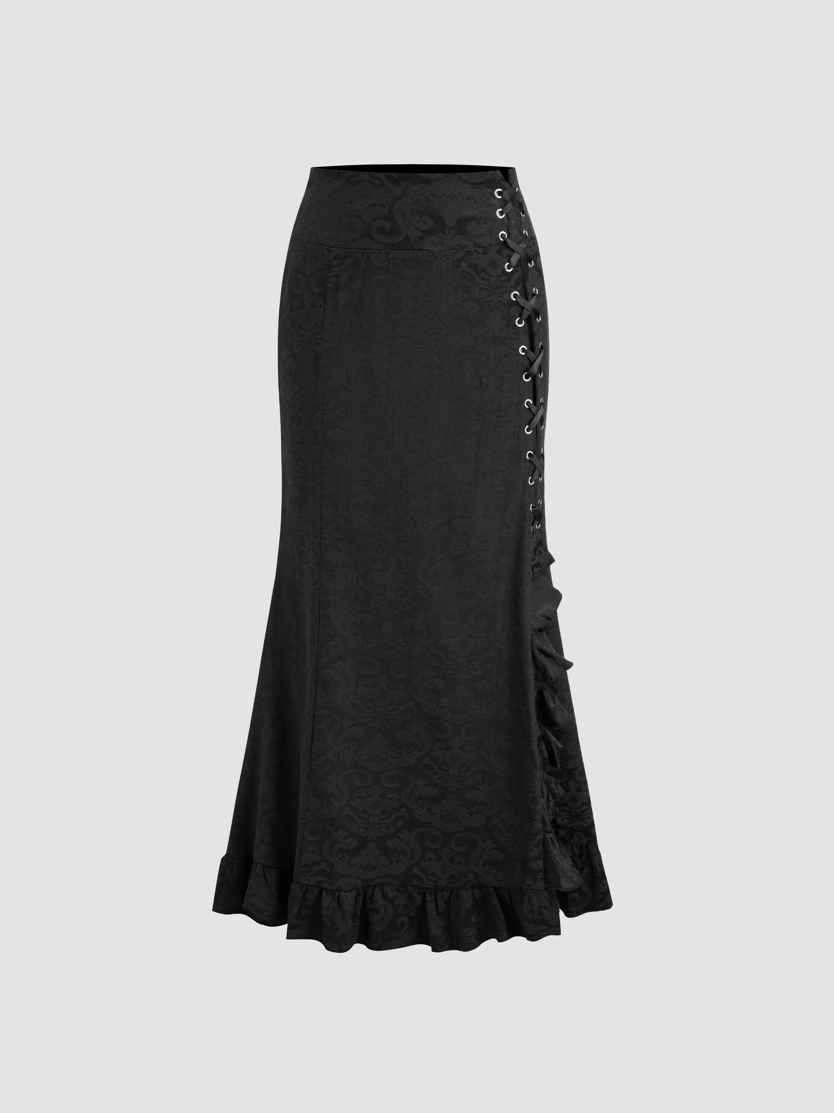 Aztec Lace Up Maxi Skirt