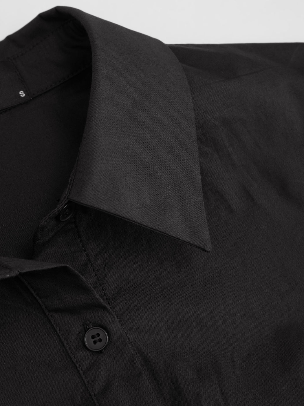 100% Cotton Collar Solid Button Pleated Maxi Shirt Dress