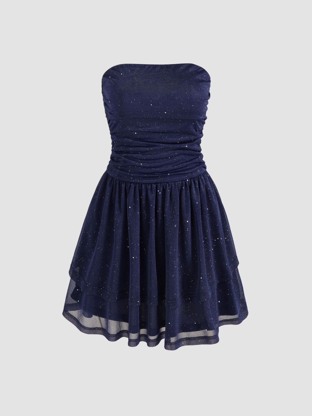 Pailletten Rüschen Mini Kleid