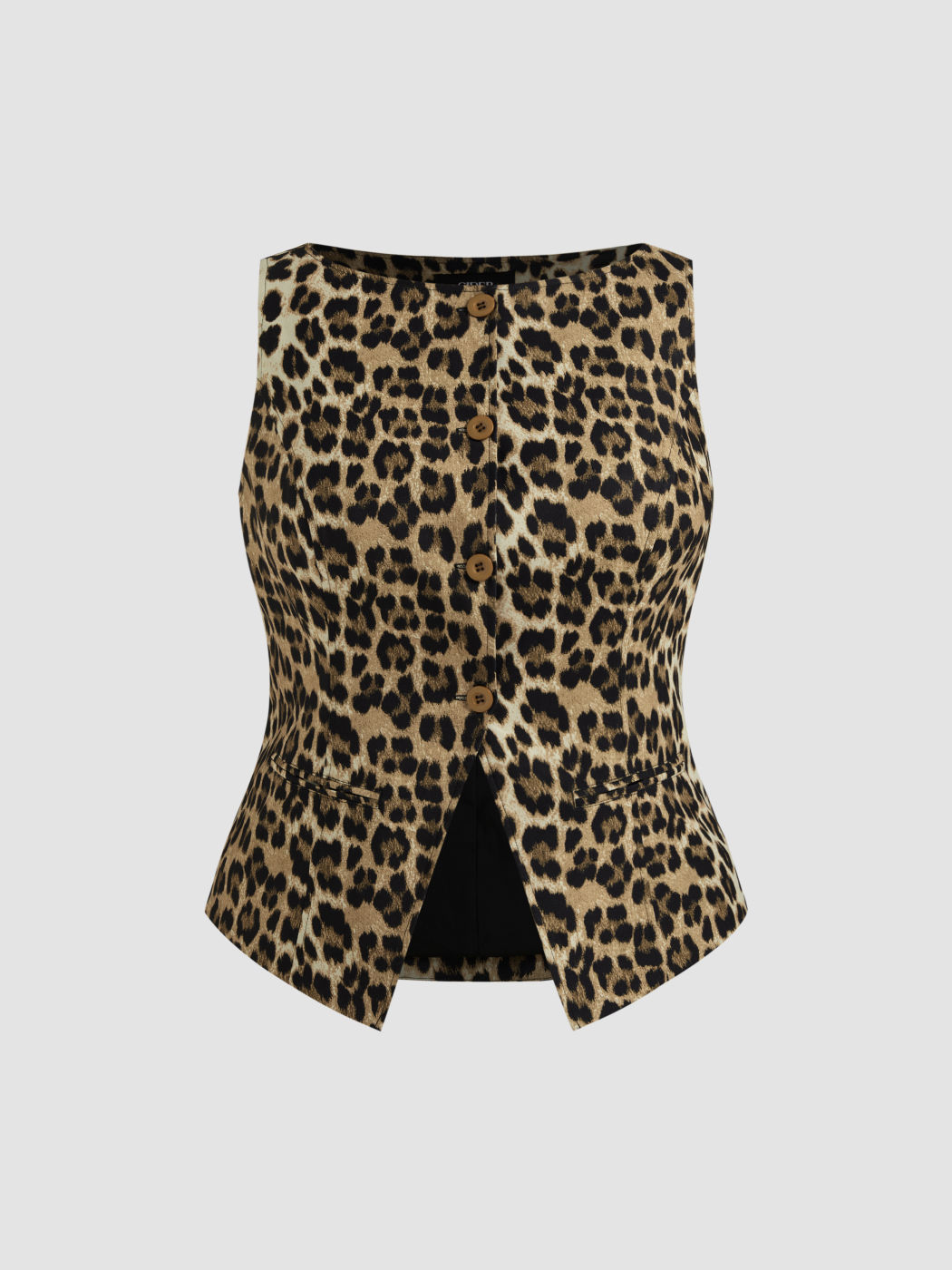Gilet leopardato con scollo a barca Curve & Plus