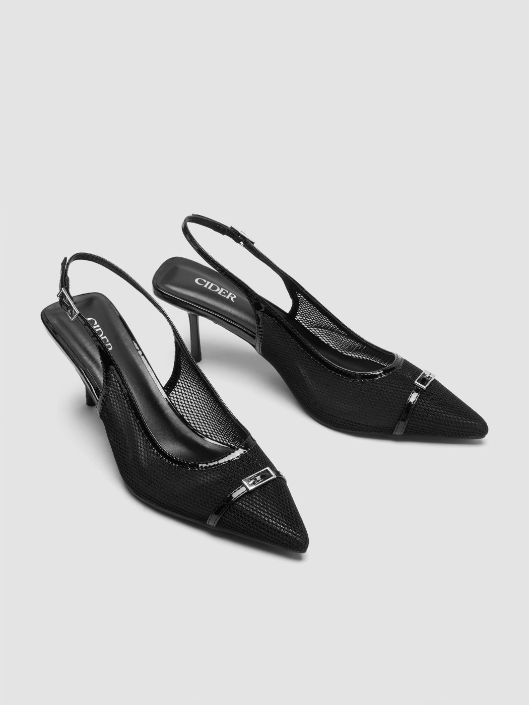 Mesh Slingback Absätze mit Schnalle